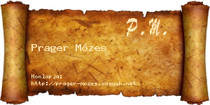 Prager Mózes névjegykártya
